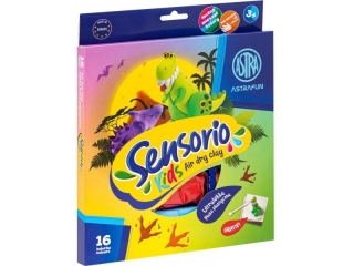 Lekka masa plastyczna Dinozaury Sensorio Kids - 16 kolorw