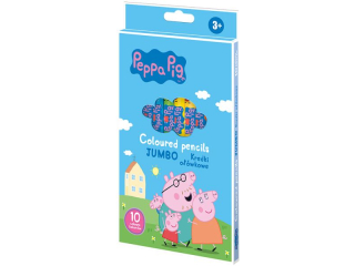 Kredki owkowe okrge Jumbo Peppa Pig - 10 kolorw  [opakowanie=12szt]