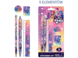 Zestaw pimienniczy My Little Pony 5 el. (linijka, gumka, temperwka, 2 owki) - blister