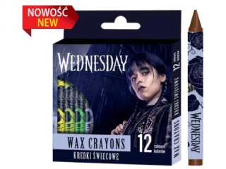 Kredki wiecowe  okrge Wednesday - 12 kolorw - 8/90 mm [opakowanie=24szt]