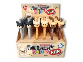 PENMATE DUGOPIS CIERALNY FLEXI ABRA KOLORI CLICK BULLDOG W DISPLEJU 24 SZT [opakowanie=24szt]