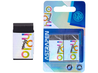 Gumka czarna ASTRAPEN HOLOmania - 2 szt. blister  [opakowanie=24szt]