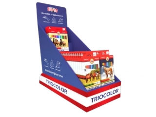 KREDKI TRIOCOLOR 3140 9MM W EKSPOZYTORZE PROMOCJA Z BLOKAMI