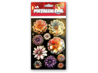 PENMATE KOLORI NAKLEJKI METALLIC FOIL HMS-6704 DOUBLE FLOWERS IV