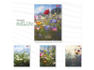 Zeszyt A5 60 kartek krata okadka laminowana lakier miejscowy UV 70 g/m2 ROMANTIC MEADOW [opakowanie=10szt]