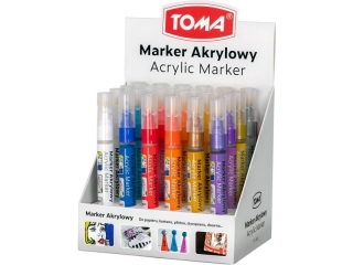 Marker akrylowy, fibrowa kocwka cita 2-5mm, 18 kolorw