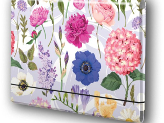 PENMATE TECZKA �AMANA A4 NA GUMK� T0125 KWIATY POLSKIE  HORTENSJA NA JASNYM TLE FOLIA MAT NIERYSUJ�CA