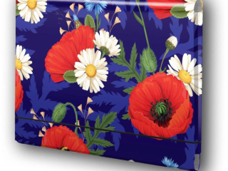 PENMATE TECZKA �AMANA A4 NA GUMK� T0126 KWIATY POLSKIE MAKI W FIOLECIE FOLIA MAT NIERYSUJ�CA