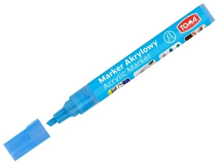 Marker akrylowy, fibrowa kocwka cita 2-5mm, 22 kolorw niebieski jasny