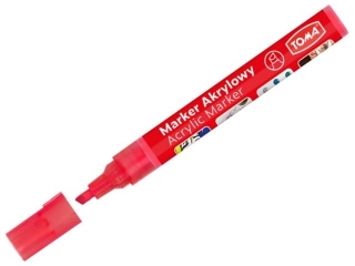Marker akrylowy, fibrowa kocwka cita 2-5mm, 22 kolorw czerwony