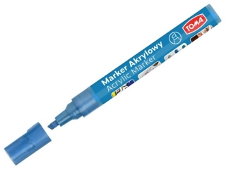 Marker akrylowy, fibrowa kocwka cita 2-5mm, 22 kolorw niebieski jasny metalic