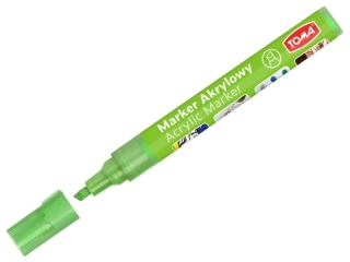 Marker akrylowy, fibrowa kocwka cita 2-5mm, 22 kolorw zielony jasny metalic