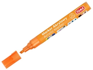 Marker akrylowy, fibrowa kocwka cita 2-5mm, 22 kolorw pomaraczowy neon