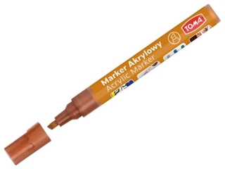 Marker akrylowy, fibrowa kocwka cita 2-5mm, 22 kolorw pomaraczowy metalic