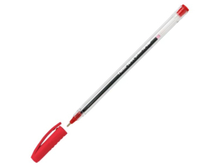 D�ugopis TOMA z nasadk� Pionier, przezroczysta obudowa 1, 0mm - czerwony [opakowanie=50szt]TO-023 czerwony