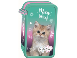 Piórnik szkolny potrójny z wyposażeniem MY LITTLE FRIEND, KITTY PARTY
