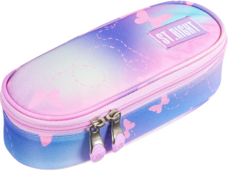 Pirnik saszetka usztywniona z wewntrzn klapk PC1 PINK BUTTERFLIES