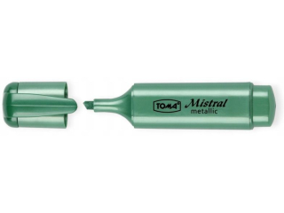 Zakre�lacz TOMA tekstu Mistral Metallic, p�askie, szeroka ko�c�wka 1-5mm - zielony