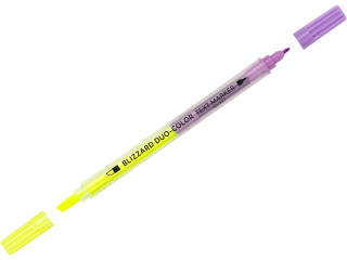 Zakre�lacz TOMA Blizzard Duo Color, ko�c�wka 4mm + ko�c�wka 1mm, 8 kolor�w tuszu - ��ty+fioletowy [opakowanie=10szt]TO-337 ��ty+fioletowy