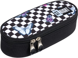 Pirnik saszetka usztywniona z wewntrzn klapk PC1 CHESSBOARD BUTTERFLIES