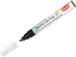 Marker TOMA permanentny do fug, fibrowa ko�c�wka �ci�a 1-4mm - czarny [opakowanie=20szt]TO-419 czarny