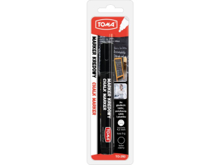 Marker kredowy TOMA 4, 45mm czarny, blister 1szt.