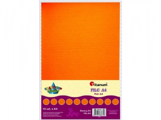 Filc A4 2mm 200g 10szt. pomarańczowy TITWLK