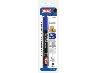 Marker permanentny TOMA niebieski, blister 1szt.