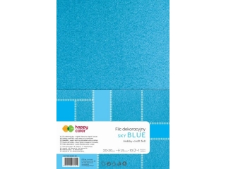 Filc dekoracyjny, 20x30 cm, 1, 5 mm, 10 ark., błękitny, Happy Color