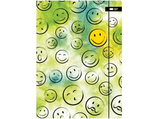 Teczka kartonowa z gumk, SMILE, zielona, 24x31cm, Happy Color
