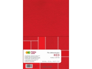 Filc dekoracyjny, 30x40 cm, 1, 5 mm, 5 ark., czerwony, Happy Color DOSTPNE W MAJU