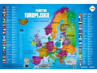 Plansza edukacyjna MAPA EUROPY, rozm. 550x365 mm, Happy Color (ISBN:9788397100510)