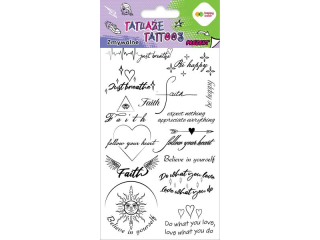 Tatuae zmywalne WORDS, rozm. 100x200 mm, Happy Color