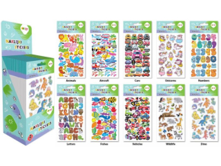 Naklejki 3D PUFFY, BOX 2-KIDS , 50 szt, 10x20cm, Happy Color