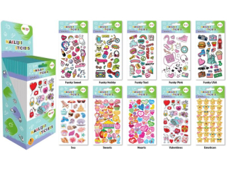 Naklejki 3D PUFFY, BOX 1-UNI , 50 szt, 10x20cm, Happy Color