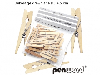 DEKORACJE DREWNIANE D3 4, 5cm KOLOR DREWNA