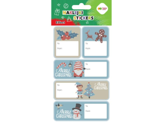 Naklejki EFFECT-Xmas Blue Tag, 10x20cm, Happy Color [opakowanie=5szt]