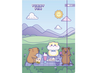 Teczka kartonowa z gumką, Yummy Yum, Piknik, 24x31cm, Happy Color [opakowanie=10szt]