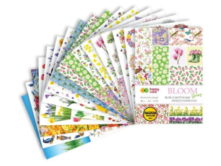 Blok z motywami BLOOM SPRING, 80g/m2, A4, 16 ark, 28 motyw, Happy Color [opakowanie=10szt]