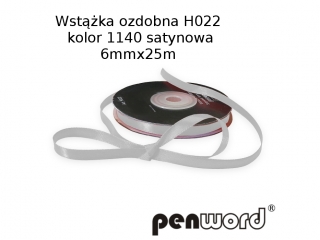 WSTKA OZDOBNA H022 KOL. 1140 SATYNOWA 6mmx25m [opakowanie=5szt]