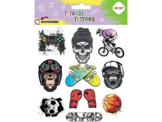 Tatuaże zmywalne BE COOL, rozm. 150x200 mm, Happy Color [opakowanie=10szt]