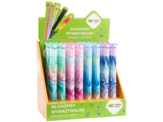 Dugopis wymazywalny Uszaki Fluffy, 0.5mm, niebieski,  display 40 szt, Happy Color