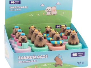 Zakrelacze-mazaki, Kapibara Kapi Fun, display 12 szt, miks 3 kol, Happy Color | DOSTPNE W POOWIE PADZIERNIKA