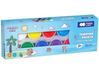 Farby plakatowe 12 kolor�w x 25ml, Kapibara Kapi Fun, Happy Color