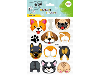 Naklejki 3D POP UP - Dog FacexTail, 146X240 mm, Happy Color | DOSTPNE NA POCZTKU LISTOPADA [opakowanie=5szt]