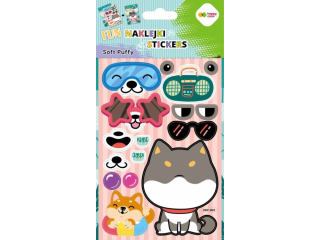 Naklejki 3D SOFT PUFFY FUN - Dog Play , 110X205 mm, Happy Color | DOSTPNE NA POCZTKU LISTOPADA [opakowanie=5szt]