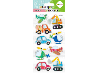 Naklejki 3D FANCY - Vehicles Fun, 90x210 mm, Happy Color | DOST�PNE NA POCZ�TKU LISTOPADA [opakowanie=5szt]