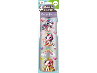 Naklejki WATER BOTTLE - Sweet Unicorns, 83x286 mm, Happy Color | DOSTPNE NA POCZTKU LISTOPADA [opakowanie=5szt]