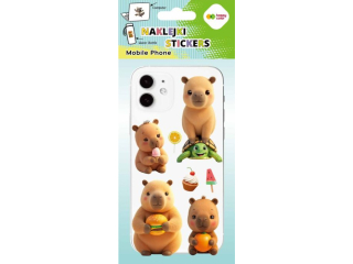 Naklejki MOBILE PHONE - Hungry Kapi, Kapibara, 90x205 mm, Happy Color | DOSTPNE NA POCZTKU LISTOPADA [opakowanie=5szt]