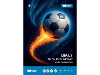 Blok rysunkowy, bia�y, Cosmo Ball, 80 g/m2, A4, 20 ark., Happy Color [opakowanie=20szt]